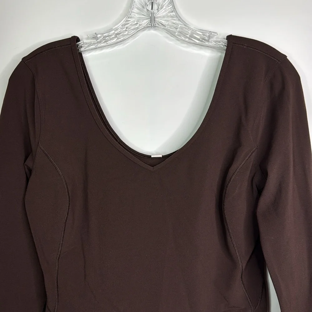 Lululemon Align Long Sleeve Brown Crop Top Size 8
